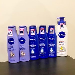 Lot of 6 Nivea Body Lotions